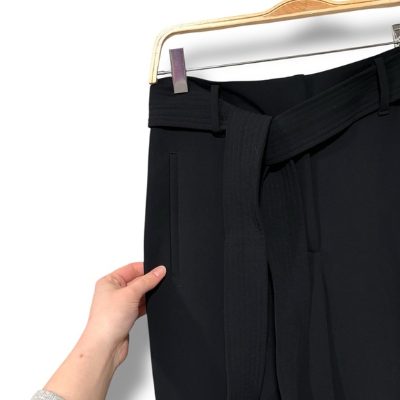 Aritzia Wilfred Tie Front Pant Japanese Black Belted Trousers Size 4 - Picture 5 of 8